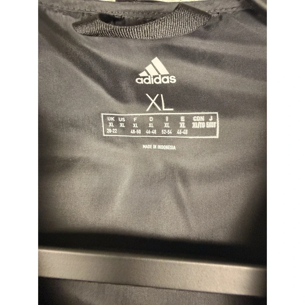 adidas Puffer Liner Jacket Mens XL Black Recycled Padded Snap Coat GL1008